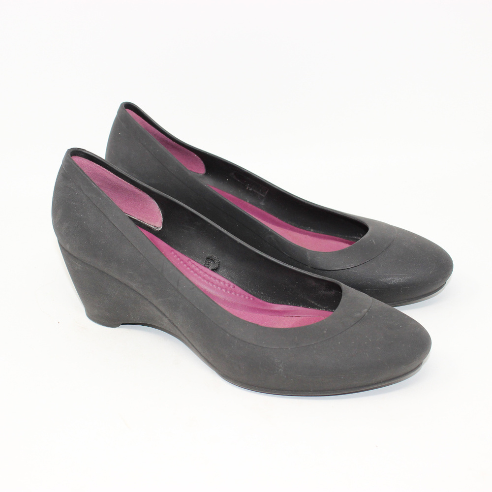 Crocs Dual Comfort Women's Lina Black Wedge Heels